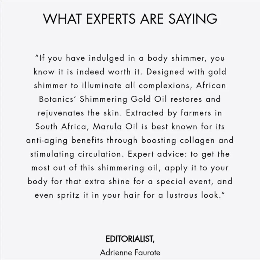 African Botanics Shimmering Gold Oil - Picture 9 of 12